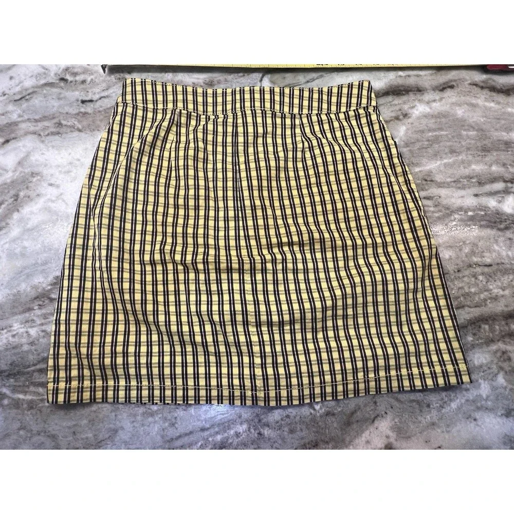 Y2K 90’s Plaid Skirt Clueless Arizona Jean Co Black Yellow Zip Juniors Twee Sz 7 - Picture 5 of 7